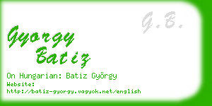 gyorgy batiz business card
